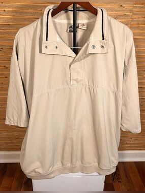 Akwa Mens Microfiber Woven Water Repellent Short Sleeve Snap button collar